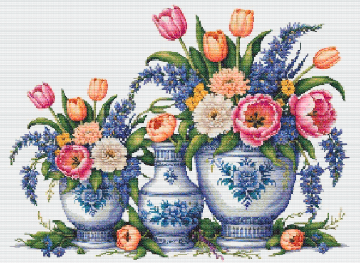 Floral Elegance Cross Stitch Pattern