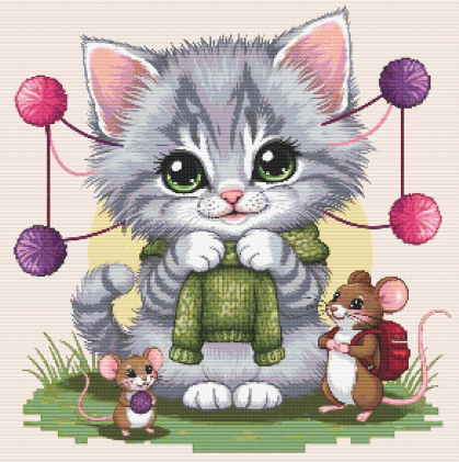 Furry & Warm Cross Stitch Pattern