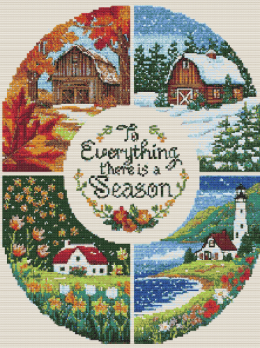 World Seasons Cross Stitch Pattern